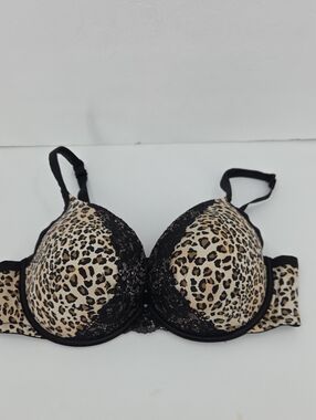 Cacique Leopard Lace Push-Up Bra - Black & Tan